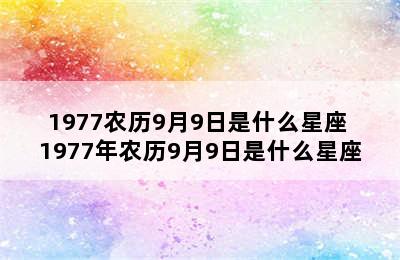 1977农历9月9日是什么星座 1977年农历9月9日是什么星座